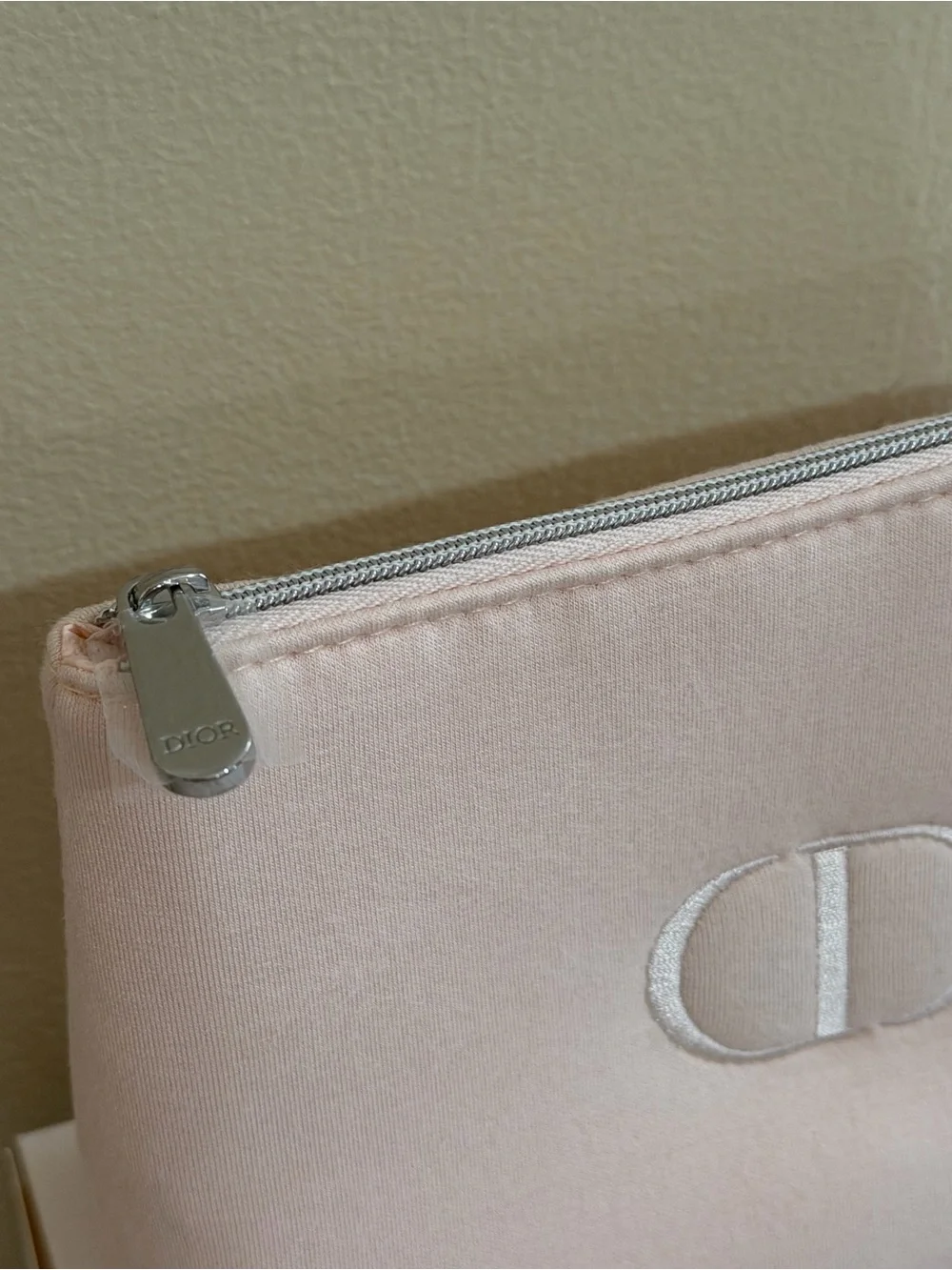 Dior Pale Pink CD Embroidered Cosmetic Pouch